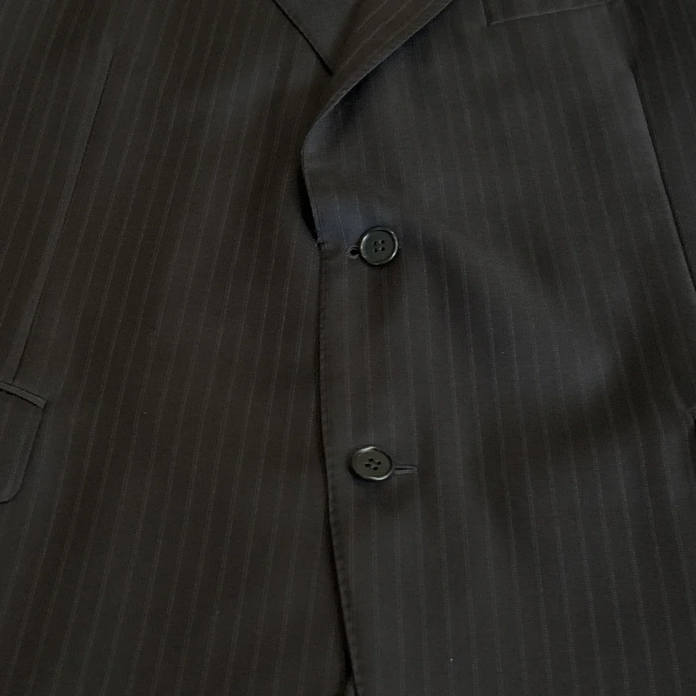 Canali Nordstrom Blazer Mens Black Pinstripe Wool Made in Italy Mens 42 Jacket